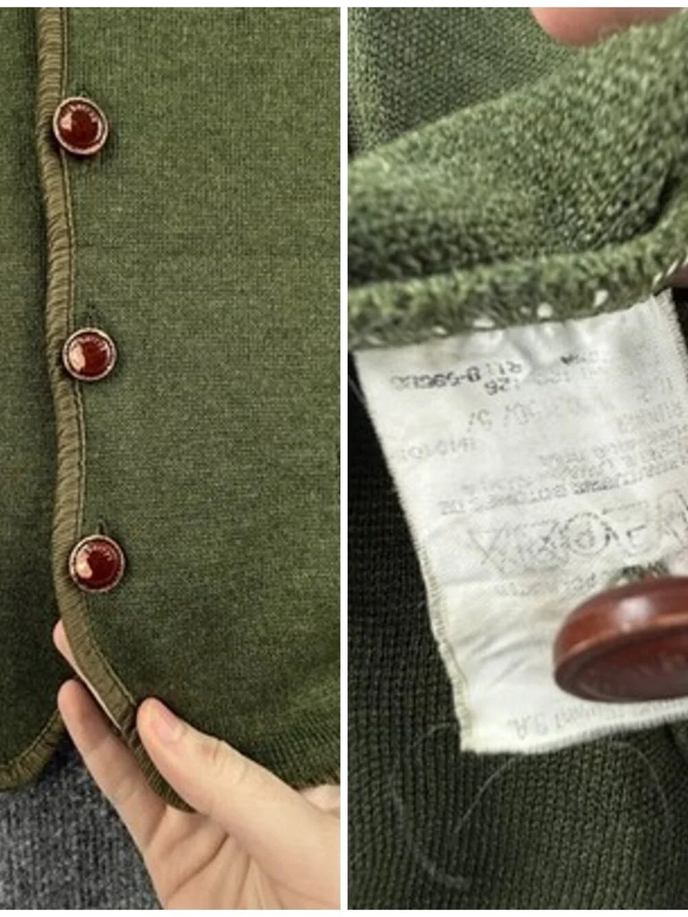 Burberry 5 Vest Green Mens V-Neck Sleeveless Solid Sweater Knit Adult Fashion